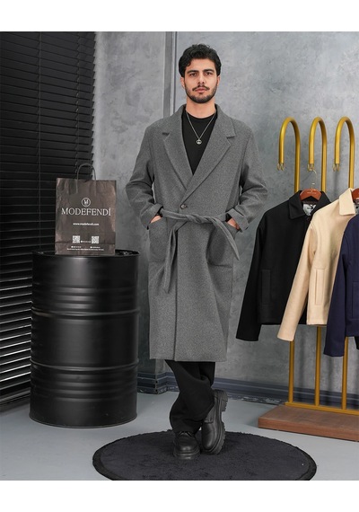 Modefendi %60 Yün Oversize Torba Cep Yüksek Kalite Oversize Kaban Antrasit