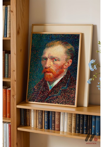Van Gogh Otoportre, Ahşap Çerçeveli Duvar Tablosu - Sanatsever Hediyesi