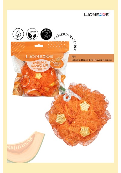 Lionesse 954 Sabunlu Banyo Lifi Kavun Kokulu , Seyahat Boy, Bpa Free , Yumuşak Doku