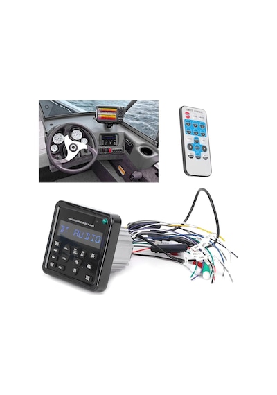 Dijital Medya Oynatıcı, Usb Bluetooth Su Geçirmez Çok Fonksiyonlu Araç Ses Alıcıları Otomobil İçin Deniz Stereo Tekne Radyo Sistemi Yat Salon Araba Atv Banyo