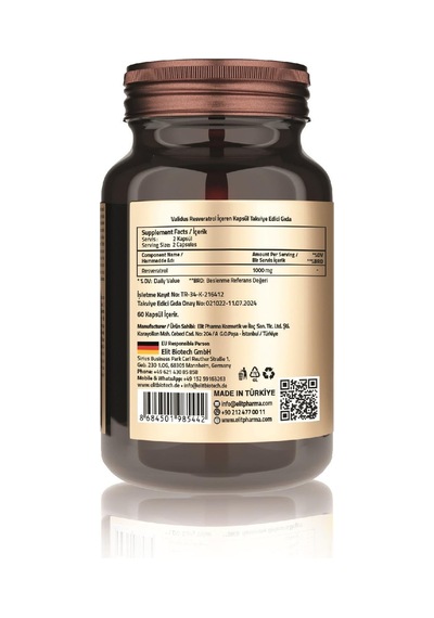 Validus Resveratrol 1000 Mg 60 Capsules