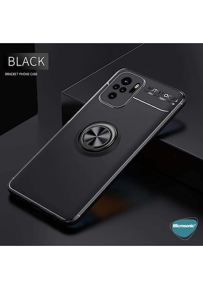 Microsonic Xiaomi Redmi Note 10S Kılıf Kickstand Ring Holder