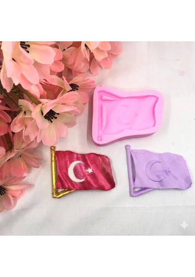 Türk Bayrağı Silikon Kalıp 7.5x6x1 Cm