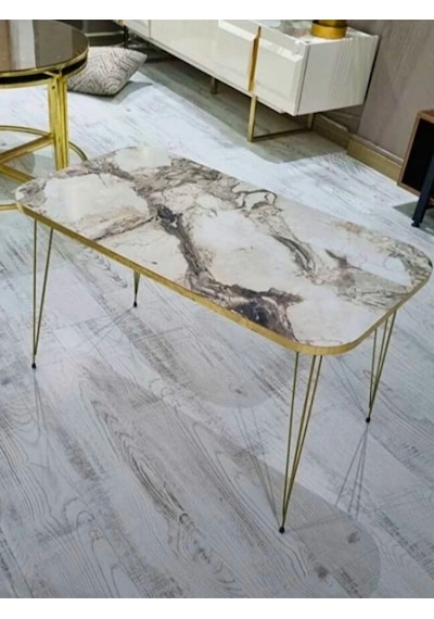 Firkete Tel Sehpa Ayağı (Altın Sarısı - 46 cm - 4 Adet)