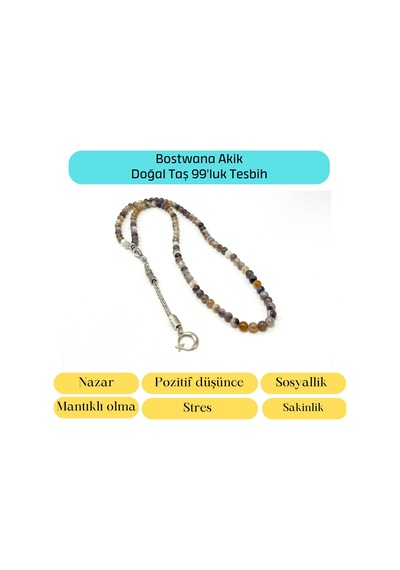 Yıldız Doğal Taş Bostwana Akik 6mm 99luk Doğal Taş Tesbih
