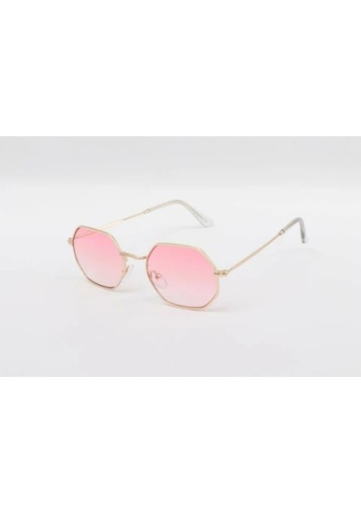 Mobgift Sekizgen Degrade Unisex Güneş Gözlüğü Pembe Şeffaf