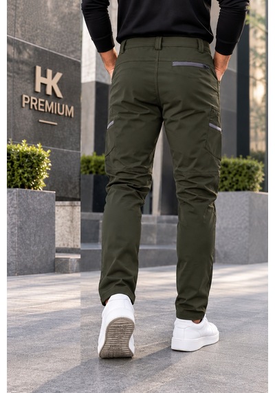 Hk Premium Erkek Haki Softshell Su Geçirmez Taktik Kargo Pantolon Moto Kurye & Outdoor