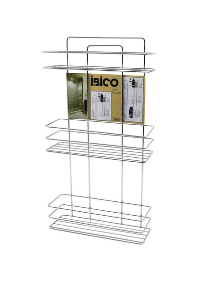 İbico K13-016 Banyo Köşelik Duşakabin Rafı Ve Şampuanlık 3 Katlı Dikdörtgen - Krom Metal- 12'li Paket Diğer