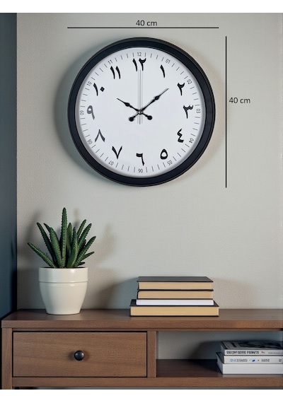 Siyah Arapça Rakamlı 40 Cm Metal Duvar Saati Diğer