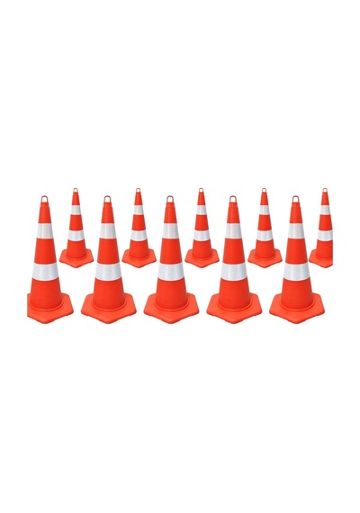 10'lu Pvc Trafik Konisi Seti 75 Cm Eko Trafik Dubası-3623