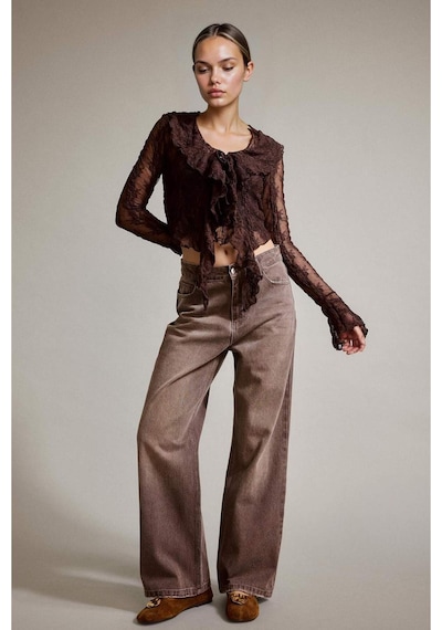 Defacto Wide Leg Geniş Bol Paça Jean Pantolon G2906ax25aubn336 Kahve