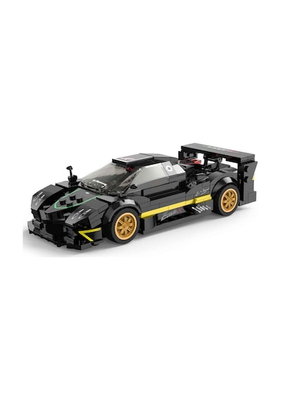 Pagani Zonda R Siyah Yapı Blokları Oyuncak Araba 387 Parça 1/28 Metalik Siyah Maket Seti