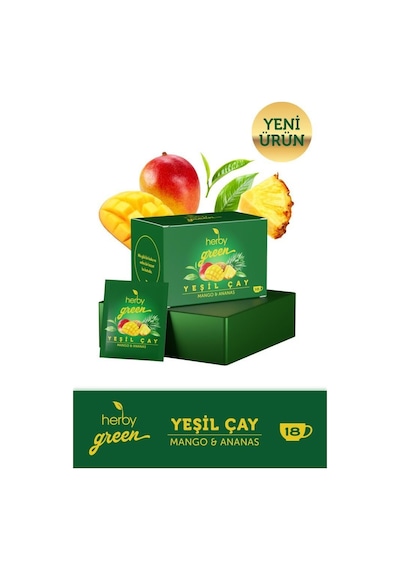 Herby Mango ve Ananaslı Yeşil Çay 18'li