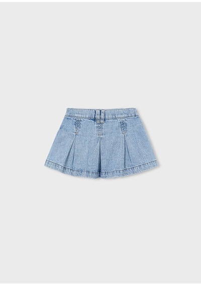 Kız Çocuk Pileli Denim Etek Mavi 3905 Mavi
