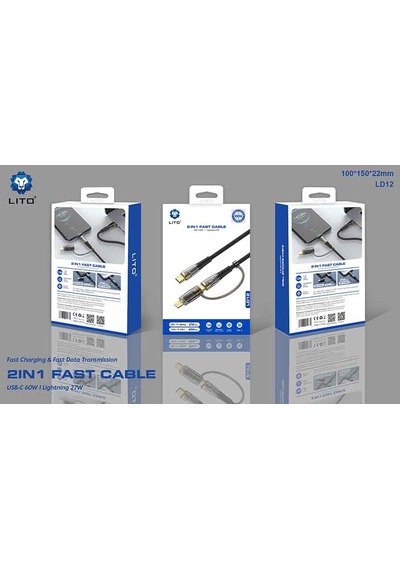 Lito-type C-type C+lightning 2in1 Hızlı Kablo-ld12