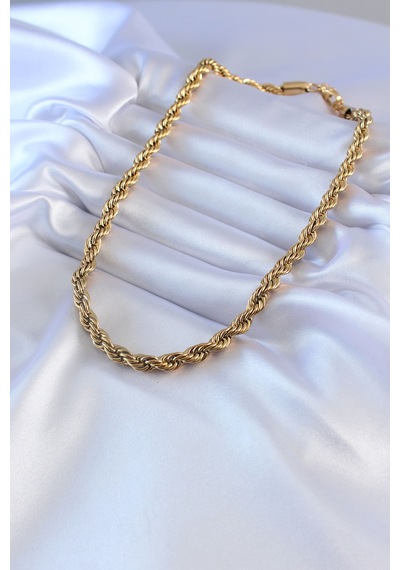 316l Çelik Gold Renk Burgu Model 45 Cm Kadın Kolye - Tj-bko7589 Gümüş