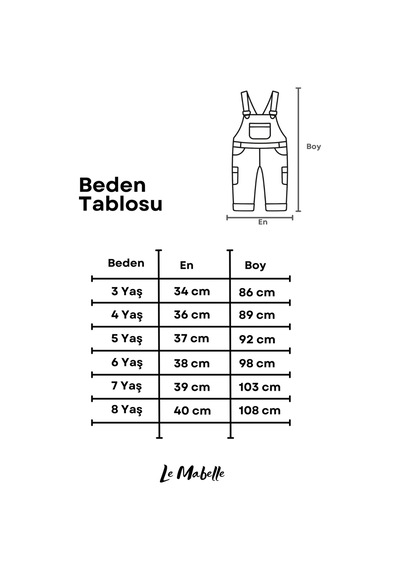 Le Mabelle Kırmızı Çizgi Desenli Cep Detaylı Çocuk Salopet Kırmızı