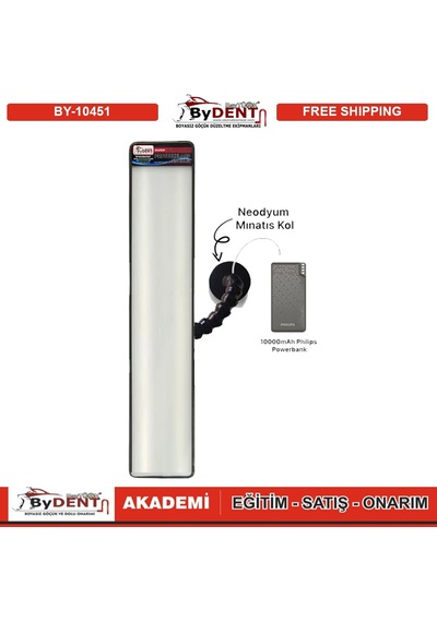 Pdr Boyasız Göçük Düzeltme Şarjlı 2 Ledli Uzun Lamba Mıknatıslı 52x12
