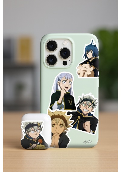Black Clover Kara Yonca Anime Telefon Laptop Bullet Journal Sticker Paketi 25 Adet Çok Renkli