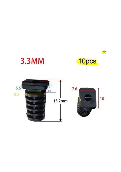 100 Adet - Xd-08 Plastik Kapsama Tapası 6.5x2mm Klips Uç Koruyucu, 5.2mm İç Çap