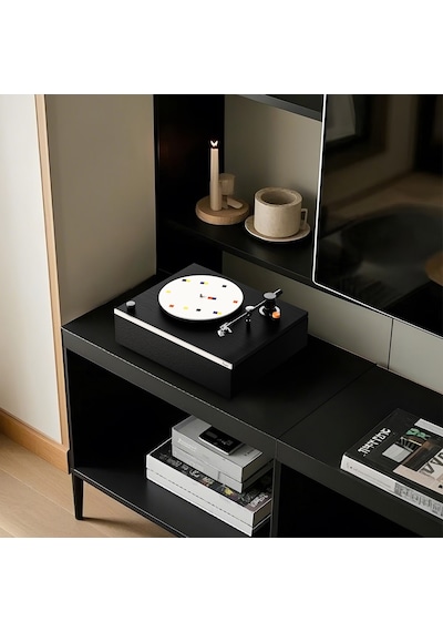 Hym s Lumi-s Siyah Dahili Bluetooth Hoparlörlü Retro Pikap Plakçalar