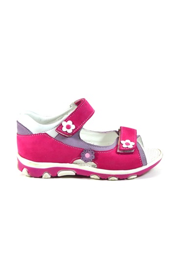 Bayrak Ty.11 Hakiki Deri Pembe Mor Ortopedik Kız Çocuk Sandalet Mor - Pembe