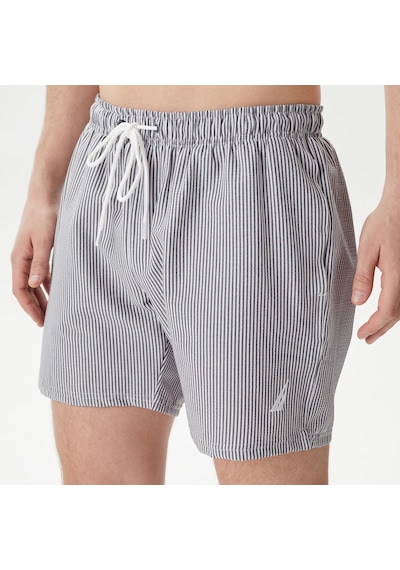 Nautica Nautıca Erkek Lacivert Standart Fıt Mayo Şort Çizgili T45343t