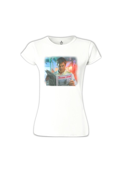 Dexter - Miami Star Beyaz Kadın Tshirt 001