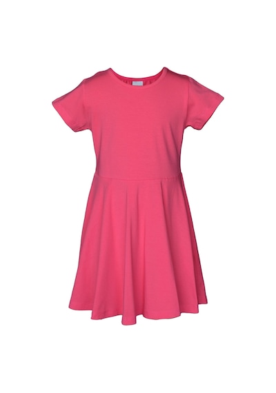 Lovetti Nar Çiçeği Kız Çocuk Düz Basic Kısa Kol Elbise 9560N003 Narçiçeği
