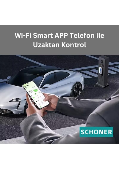 Schoner 22kw Taşınabilir Elektrikli Araç Şarj İstasyonu Wi-fi/bluetooth Smart 5 Metre Tip2 Kablolu Trifaz/monofaz