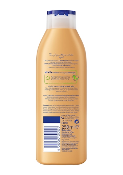 Q10 Sıkılaştırıcı Ve Bronzlaştırıcı Vücut Losyonu 250ml, Nemlendirici, Kademeli Bronzluk, Esnek Cilt