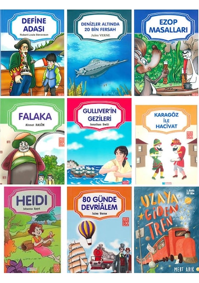 Uzaya Giden Tren , Falak,heıdı,80 Günde Devri Alem 9 Kitap Set