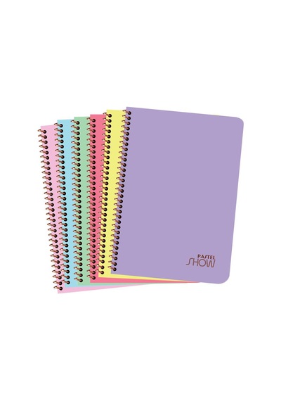 Keskin Color 324412-99 Pastel Show Spiralli Defter A4 72 Yaprak Kareli Pp Kapak - Karışık Renk