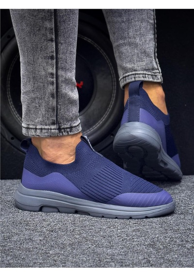 Unisex Ortopedik Bağcıksız Triko Spor Ayakkabı-lacivert-227 Lacivert