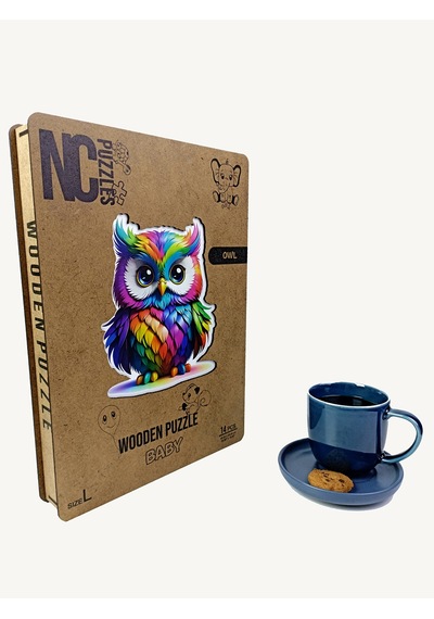 Ncpuzzles Owl Baykus , 14 Parça Ahşap Puzzle, Bul Tak
