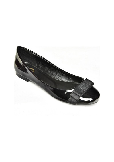 Fox Shoes S726019508 Siyah Rugan Kadın Babet Siyah-rugan Siyah