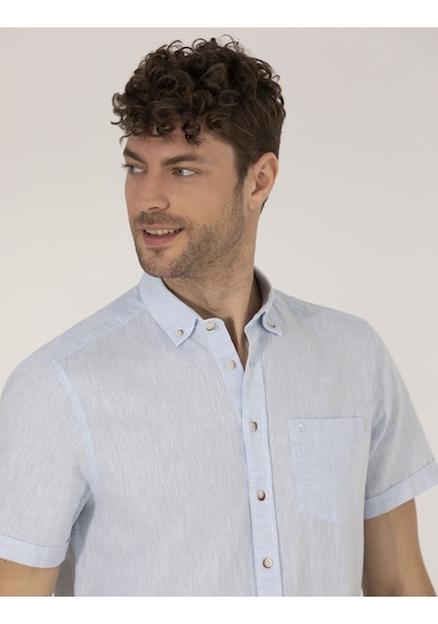 Pierre Cardin Erkek Açık Mavi Kısa Kollu Gömlek 50265118-vr003 Açık Mavi