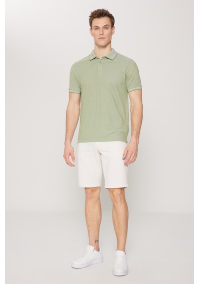 Ac&Co / Altınyıldız Classics 4A4820200047Ysls Düğmeli Polo Yaka Cepsiz Slim Fit Erkek Tişört Yeşil