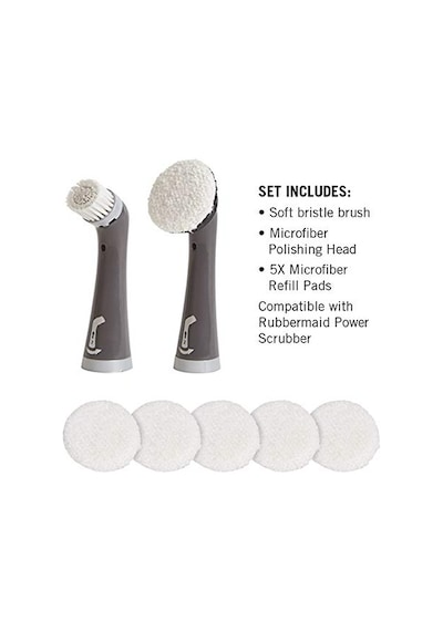 Power Scrubber Takmak Için Yumuşak Kıllar Ve 6 Mikrofiber Pedli Cırt Cırtlı Başlık Kablosuz Elektrikli Pille Ça Genel