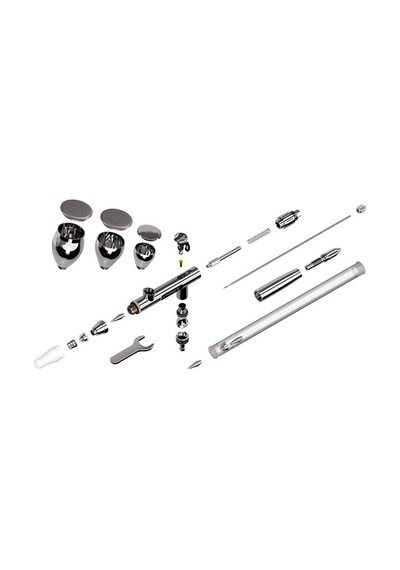 Vallejo 90002 Profinish Çift Hamleli Double Action 0.2 ve 0.3 MM Memeli 3 ML + 9 ML + 15 ML Hazneli Boya Tabancası