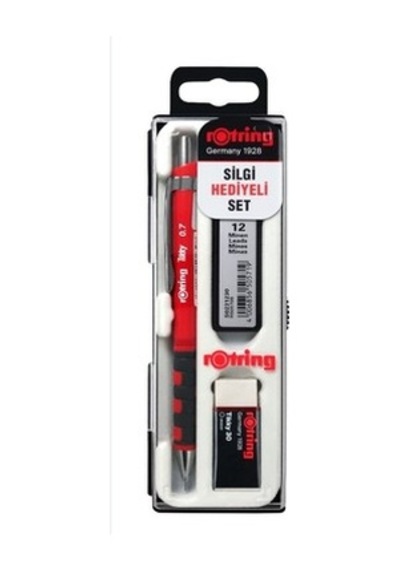 0.7 Mm Kırmızı Versatil Kalem, Silgi Ve Yedek Uç