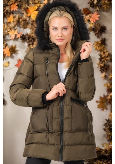Z6763 Dewberry Bayan Kaban-düz Haki-düz Haki