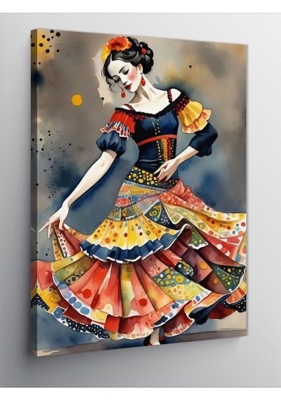 Kanvas Tablo Flamenko Kadın Dansçı 70cmx100cm