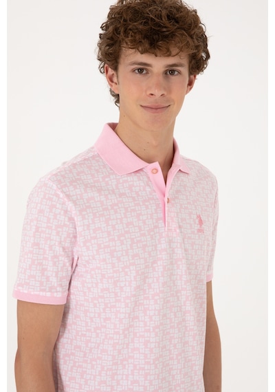 U.S. Polo Assn. Erkek Regular Fit Polo Yaka Açık Pembe Tişört 50306837-VR078
