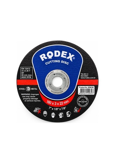 Diyarı Fırsat Rodex Metal Kesme Diski Spiral Taşı 180x3x22 Mm