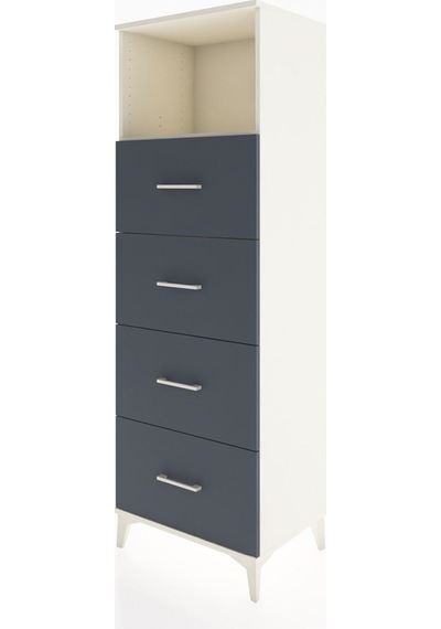 Hyperion Dolap Tek Raflı 4 Çekmeceli 60x44x182 Aytaşı-antrasit Aytaşı