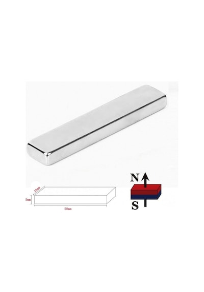 2 Adet 50mm X 10mm X 5mm Köşeli Süper Güçlü Neodyum Mıknatıs