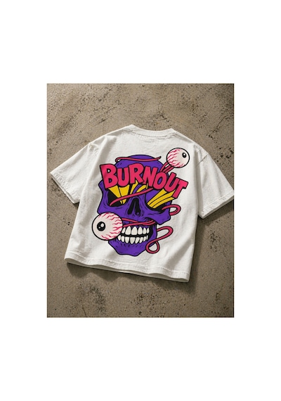 Yolo Street Unisex Oversize Beyaz Tişört Burnout Kuru Kafa Baskılı Amuk Streetwear Grafik T-shirt Beyaz1 Yolo Street Unisex Oversize Beyaz Tişört Burnout Kuru Kafa Baskılı Amuk Streetwear Grafik T-shirt Beyaz1
