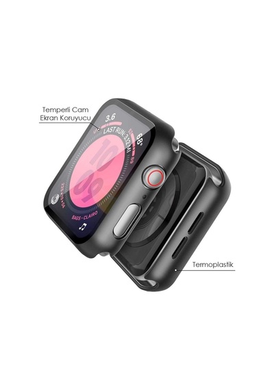Watch 6. Nesil 40mm Uyumlu 360 Tam Korumalı Ekran Koruyucu Temperli Cam Şeffaf