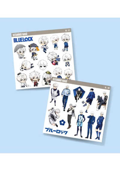 Nagi Seishiro-bluelock-parlak Kağıt -2li Sticker Set-telefon Süsleme Blue Lock Etiket Beyaz